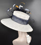 Wide Brim Sinamay Derby Hat: Feather Flower, Royal Ascot Style