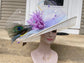 Church Kentucky Derby Hat Carriage Tea Party Wedding Wide Brim Sinamay Hat White + Lavender More Colors Options Oaks day Royal Ascot Hat