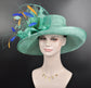 Sinamay Kentucky Derby Hat: Feather Flower, Ascot Style