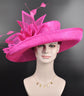 Fuchsia Pink Kentucky Derby Hat: Wide Brim Sinamay Wedding Ascot Hat