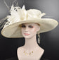 Ivory Feather Flower Sinamay Derby Hat: Royal Ascot Tea Party