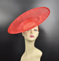Sinamay Saucer with Upturned Brim Hat Base Hat For DIY Hat Millinery Supply Round Shape 16.14 Diameter Red