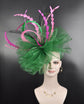Fascinator Hat Church Kentucky Derby Hat Tea Party Wedding Easter Day Hat Royal Ascot Horse Race Oaks day hat  Hat Kelly Green w Pink