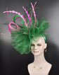 Fascinator Hat Church Kentucky Derby Hat Tea Party Wedding Easter Day Hat Royal Ascot Horse Race Oaks day hat  Hat Kelly Green w Pink