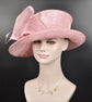 Pink Sinamay Derby Hat: Kentucky Oaks Tea Party Church Hat