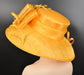 Orange Sinamay Kentucky Derby Hat: Feather Flower Tea Party Wedding