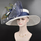 Sinamay Kentucky Derby Hat: White Wide Brim Royal Ascot Hat