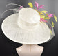Wide Brim Sinamay Derby Hat: Feather Flower Royal Ascot Hat