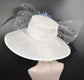 Sinamay Kentucky Derby Hat: Wide Brim Royal Ascot Hat with Feather Flower