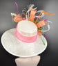 Wide Brim Sinamay Kentucky Derby Hat: Lily Flower Tea Party Wedding