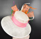 Wide Brim Sinamay Derby Hat: Lily Flower Tea Party Wedding Hat