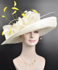 Sinamay Kentucky Derby Hat: Wide Brim Feather Fascinator