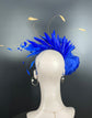 Royal Blue & Gold Flower Fascinator: Kentucky Derby Hat