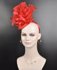 Red  Fascinator Hat, Kentucky Derby Hat, Church Hat, Wedding Hat, Easter Hat, Tea Party Hat, Royal Ascot Horse Race Oaks day hat