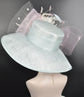 Powder Blue Kentucky Derby Hat: Feather Flowers & Bows