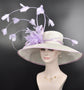 Lavender Kentucky Derby Hat: Wide Brim Sinamay Feather Church Hat