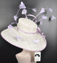 Lavender Kentucky Derby Hat: Wide Brim Sinamay Feather Church Hat