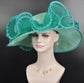 Church Kentucky Derby Hat Carriage Tea Party Wedding Wide Brim Woman&