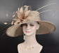 Taupe Wide Brim Sinamay Hat: Royal Ascot, Kentucky Derby