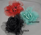 Black Sinamay Derby Hat: Red Silk Flower Fascinator