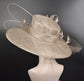 TH21009 Taupe Wide Brim Sinamay Hat Church Kentucky Derby Hat Carriage Tea Party Wedding  Royal Ascot Horse Race Oaks day hat