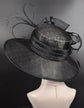 Black Wide Brim Sinamay Kentucky Derby Hat with Feathers