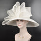 White Sinamay Derby Hat: Wide Brim Royal Ascot Wedding Hat