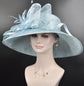 Powder Blue Kentucky Derby Hat: Feather Flower Tea Party Wedding