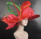 Red Feather Kentucky Derby Hat: Peacock Ascot Fascinator