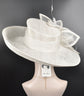 Church, Kentucky Derby Hat ,Carriage, Tea Party, Wedding, Wide Brim Sinamay Hat, Royal Ascot Hat, Horse Race Hat, Oaks day hat White