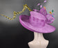Purple Gold Royal Blue  Wide Brim Kentucky Derby Hat, Ascot Hat for Wedding & Tea Party, Garden Party Hat, Mother of the Bride, Church