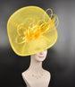 Cute Jumbo Yellow Royal Ascot Horse Race Oaks day hat  Fascinator Kentucky Derby Hat Church Tea wedding Party Hat