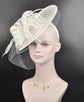White Sinamay Fascinator Hat: Kentucky Derby, Tea Party, Wedding