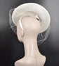 White Sinamay Fascinator Hat: Kentucky Derby, Tea Party, Wedding