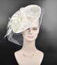 White Sinamay Fascinator Hat: Kentucky Derby, Tea Party, Wedding