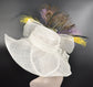Wide Brim Sinamay Kentucky Derby Hat: Lily, Silk Flower & Peacock Feathers