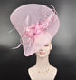 Pink Ascot Hat: Jumbo Feather Fascinator, Royal Race Day Headband