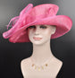 Hot Pink Kentucky Derby Hat: Medium Brim Sinamay Millinery