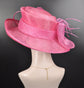 Hot Pink Kentucky Derby Hat: Medium Brim Sinamay Millinery