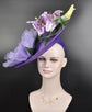 Purple Sinamay Fascinator Hat: Lilac Silk Flower Kentucky Derby Hat