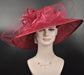 Burgundy Sinamay Wide Brim Hat: Kentucky Derby, Royal Ascot