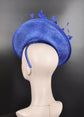 Royal  Blue Sinamay Fascinator Hat Kentucky Derby Hat Tea Wedding Party Hat with Jumbo  Feather Flower and Shinning Rhistone