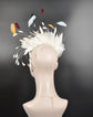 Ivory Silk Flower Fascinator: Feather Kentucky Derby Wedding Hat