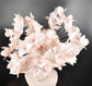 Pink Day, Church, Kentucky Derby Hat,Wide Brim Sinamay Hat ,Carriage, Tea Party ,Wedding , Off White/Ivory W Blush/Dusty Pink Feather Flower