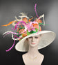 Wide Brim Sinamay Kentucky Derby Hat: Lily Flower Tea Party Wedding