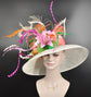 Wide Brim Sinamay Kentucky Derby Hat: Lily Flower Tea Party Wedding