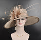Taupe Wide Brim Sinamay Hat: Royal Ascot, Kentucky Derby