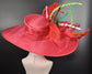 Red Feather Kentucky Derby Hat: Peacock Ascot Fascinator