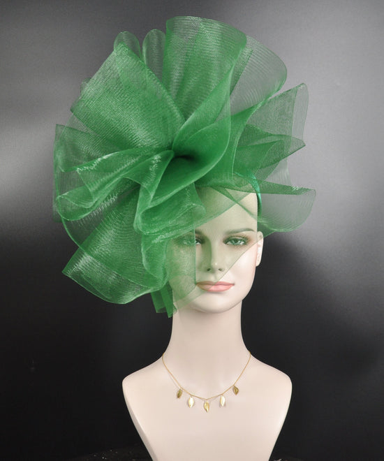 Fascinator Hat Church Kentucky Derby Hat Tea Party Wedding Easter Day Hat Royal Ascot Horse Race Oaks day hat Cocktail Hat Green