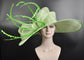 Spring Green Kentucky Derby Hat: Wide Brim Feathered Ascot Hat